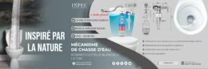 Design moderne du mécanisme de chasse d'eau INPEC intégré dans une salle de bains contemporaine chez mercarue